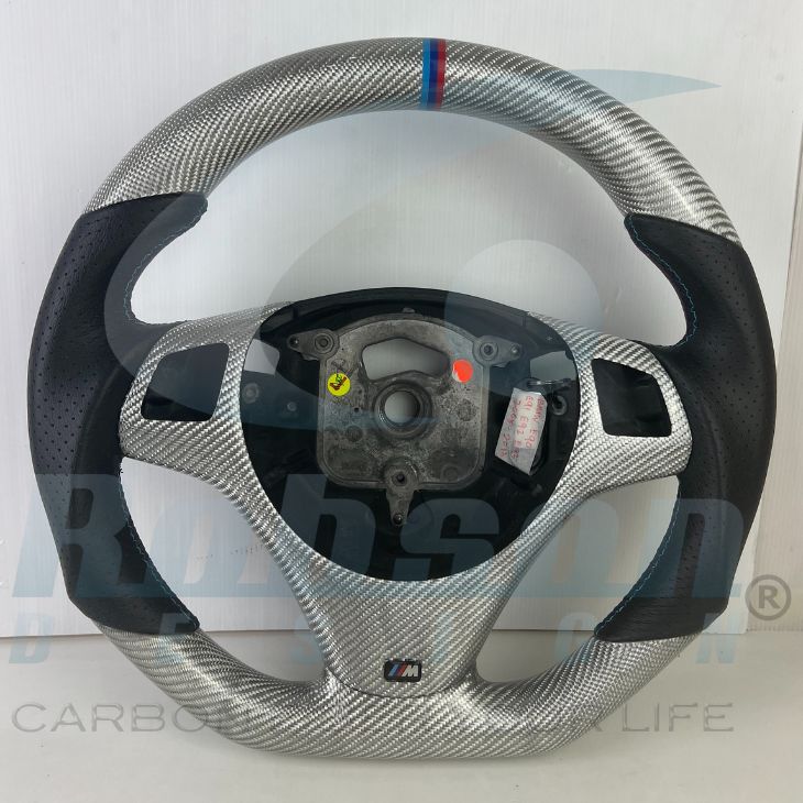 BMW E88 E90 E92 E93 M-Sport Genuine Silver Carbon Fiber Steering Wheel 2007-2013(core exchange required)