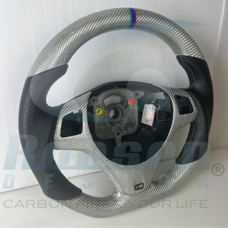 BMW E88 E90 E92 E93 M-Sport Genuine Silver Carbon Fiber Steering Wheel 2007-2013(core exchange required) - Image 5