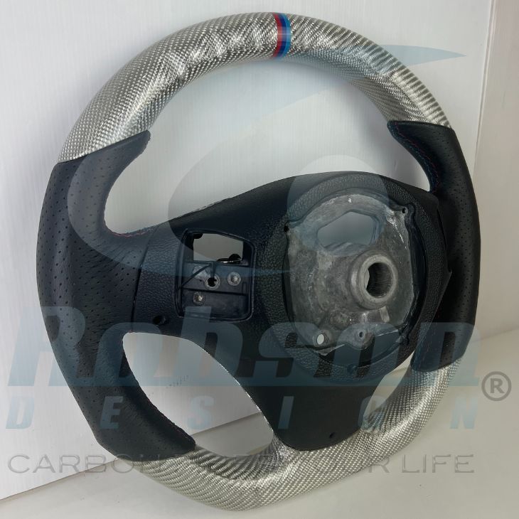 BMW E88 E90 E92 E93 M-Sport Genuine Silver Carbon Fiber Steering Wheel 2007-2013(core exchange required) - Image 6