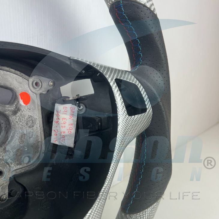 BMW E88 E90 E92 E93 M-Sport Genuine Silver Carbon Fiber Steering Wheel 2007-2013(core exchange required) - Image 7