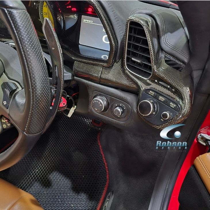 Ferrari 458 Italia Premium Plain Carbon Fiber Dashboard Panlerels (8pcs) 2009-2015(core exchange required) - Image 3
