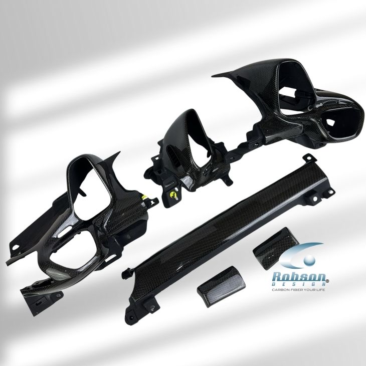 Ferrari 458 Italia Premium Plain Carbon Fiber Dashboard Panlerels (8pcs) 2009-2015(core exchange required) - Image 2