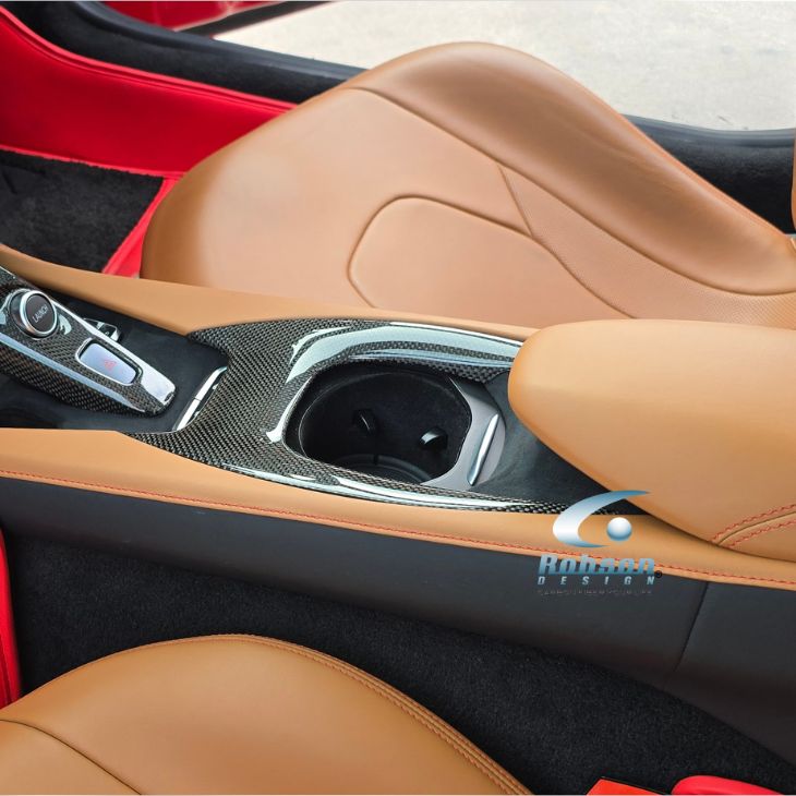 Ferrari Portofino/M Premium Plain Carbon Fiber Center Console Upper Cup Holder Panel (core exchange required) - Image 2