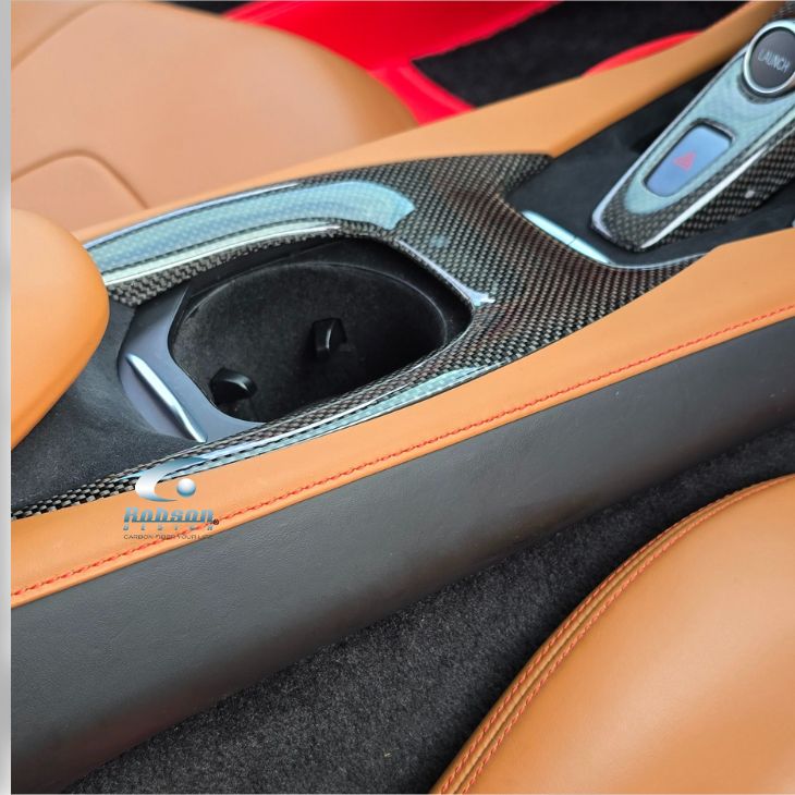 Ferrari Portofino/M Premium Plain Carbon Fiber Center Console Upper Cup Holder Panel (core exchange required)
