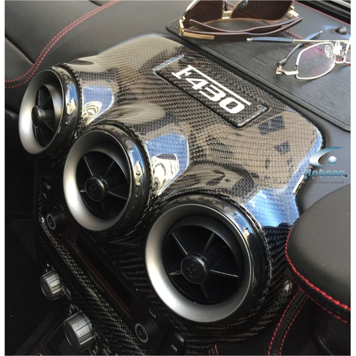 Ferrari 430 Coupe Spider/Scuderia 2004-2009 Premium Plain Carbon Fiber Dash Aircon Panel -3pcs (core exchange required) - Image 2
