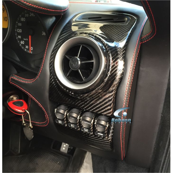 Ferrari 430 Coupe Spider/Scuderia 2004-2009 Premium Plain Carbon Fiber Dash Aircon Panel -3pcs (core exchange required) - Image 3
