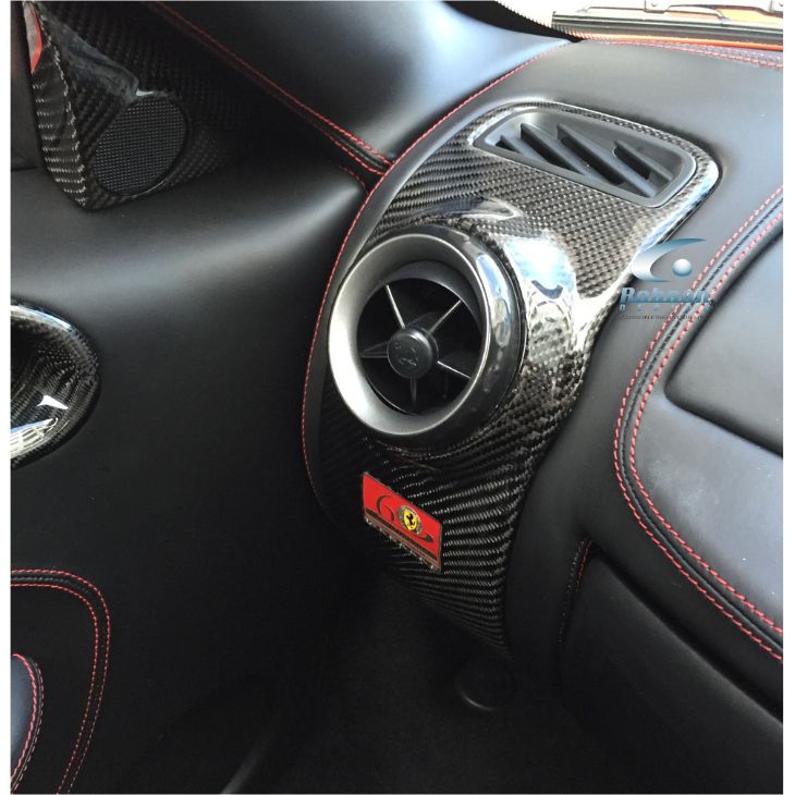 Ferrari 430 Coupe Spider/Scuderia 2004-2009 Premium Plain Carbon Fiber Dash Aircon Panel -3pcs (core exchange required) - Image 4
