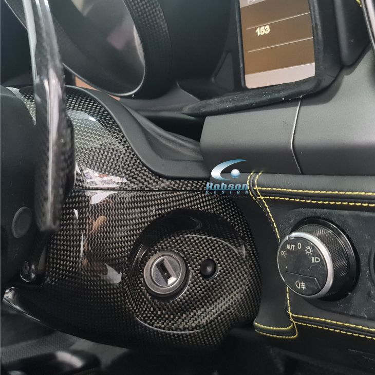 Ferrari 458 Italia Genuine Plain Carbon Fiber Steering Wheel Column Under Cover (2pcs) 2009-2015(core exchange required) - Image 2