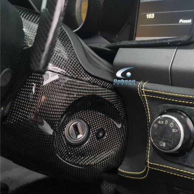 Ferrari 458 Italia Genuine Plain Carbon Fiber Steering Wheel Column Under Cover (2pcs) 2009-2015(core exchange required)