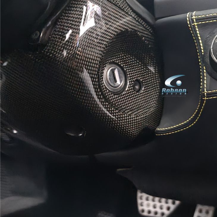 Ferrari 458 Italia Genuine Plain Carbon Fiber Steering Wheel Column Under Cover (2pcs) 2009-2015(core exchange required) - Image 3