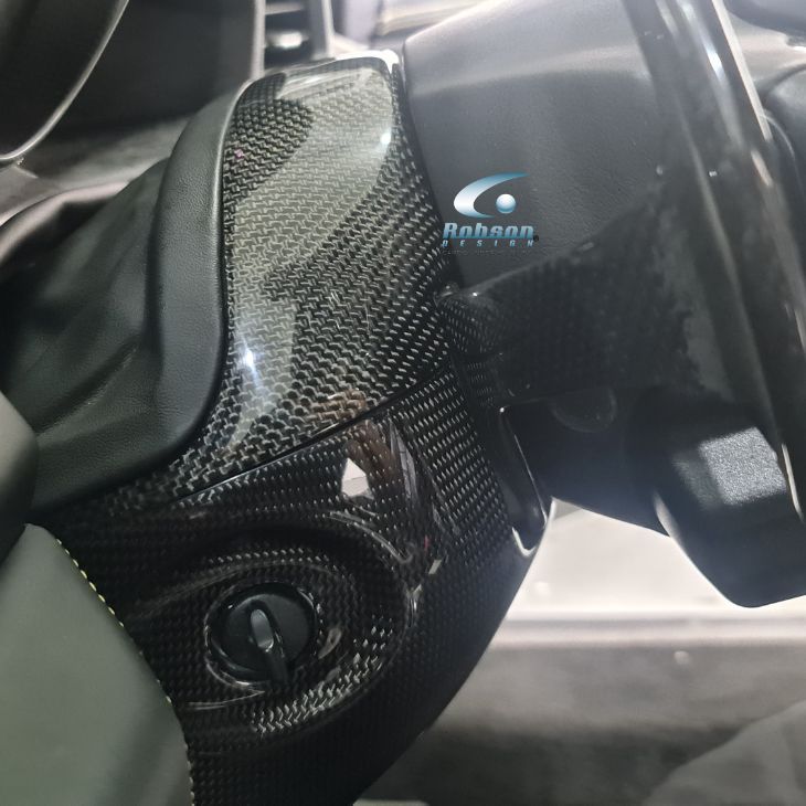 Ferrari 458 Italia Genuine Plain Carbon Fiber Steering Wheel Column Under Cover (2pcs) 2009-2015(core exchange required) - Image 5