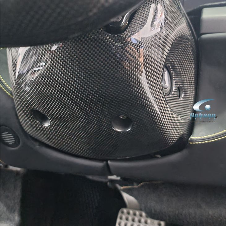 Ferrari 458 Italia Genuine Plain Carbon Fiber Steering Wheel Column Under Cover (2pcs) 2009-2015(core exchange required) - Image 4