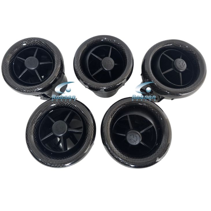 Ferrari 430 Coupe Spider/Scuderia 2004-2009 Genuine plain Carbon Fiber Aircon Ring 5pcs set (core exchange required) - Image 3