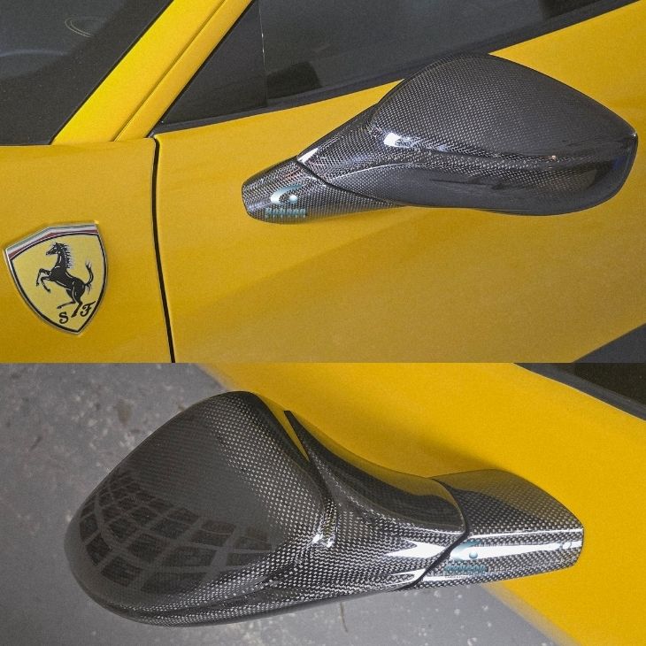 Ferrari 458 Italia 2009-2015 Genuine plain Carbon Fiber Side Mirror Cover 4pcs set (core exchange required) - Image 7