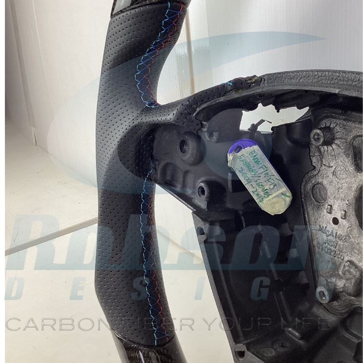 BMW F10 F01 F11 F07 7/5 Series Genuine carbon Fiber Steering Wheel 2006-2013-*Blue Ring*(core exchange required) - Image 3