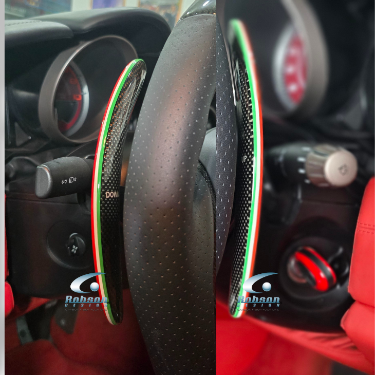 Ferrari 430 458 Italia F12 488 GTB Premium Plain Carbon Fiber Extended Paddle Shifter 2009-2015 - Image 3