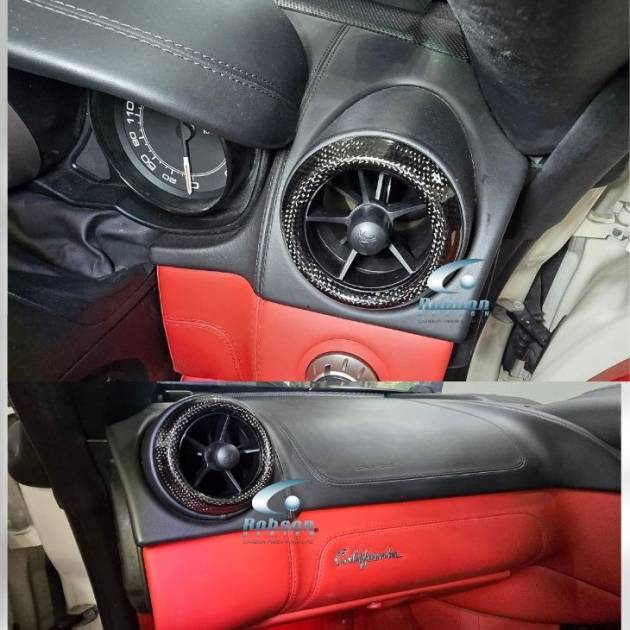 Ferrari California F149 premium Plain Carbon Fiber Aircon Rings -4pcs 2011-2015(core exchange required)
