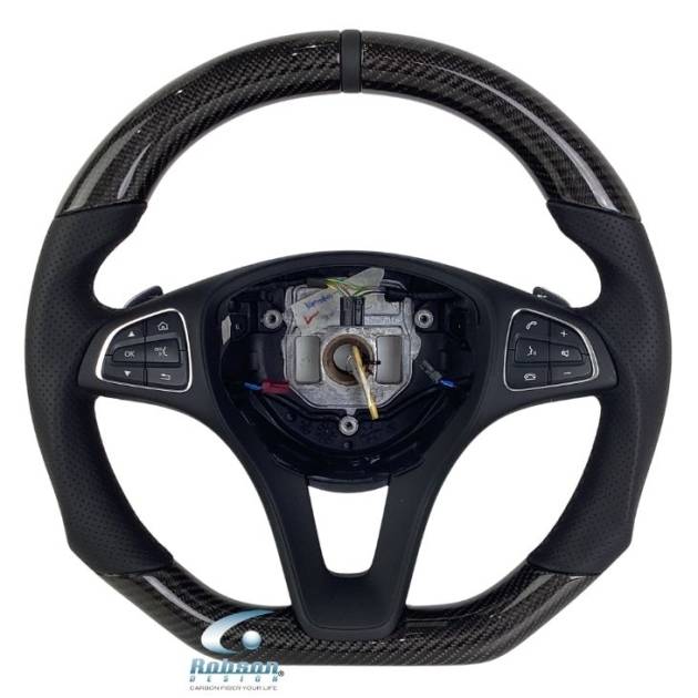 Mercedes Benz A/B/C/E Class GLB E200 E250 W204 W205 W207 W212 W213 2015-2019 carbon Fiber Steering Wheel *black ring*(core exchange required)