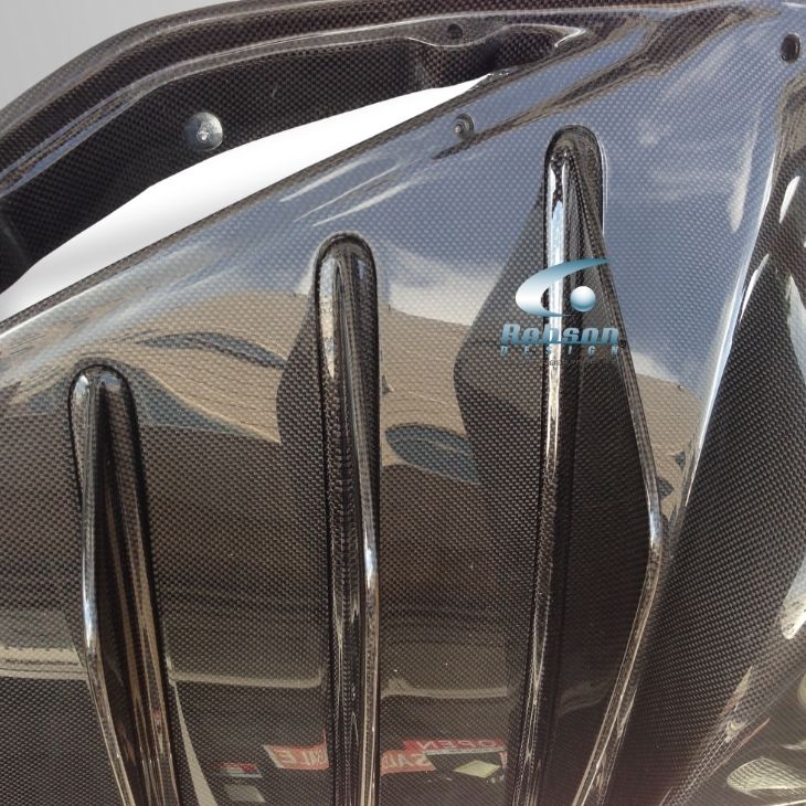 Ferrari 458 Italia Premium Plain Carbon Fiber Rear Diffuser with Fins 2009-2015(core exchange required) - Image 5