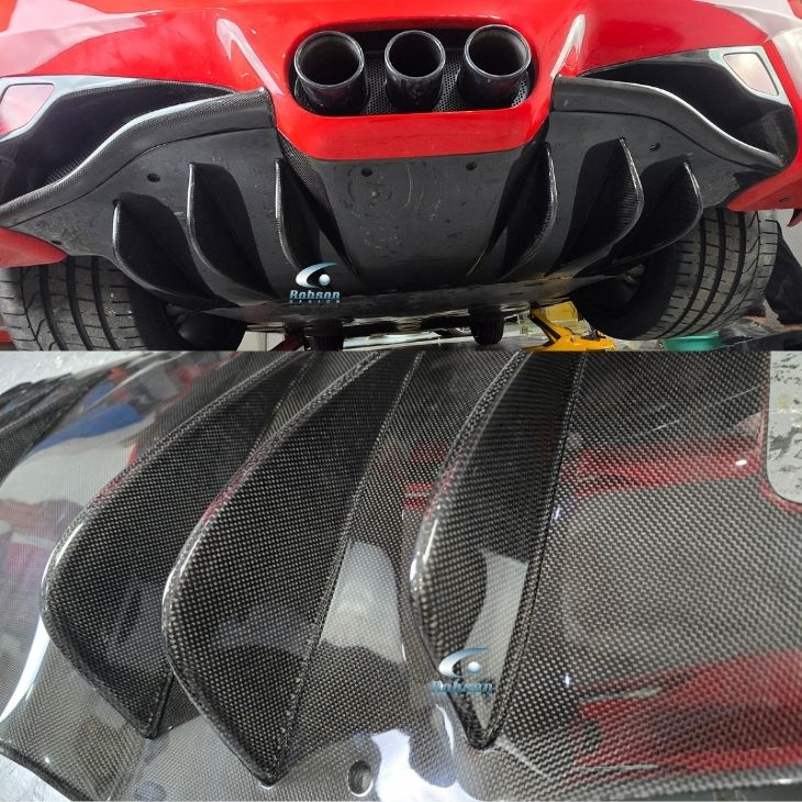 Ferrari 458 Italia Premium Plain Carbon Fiber Rear Diffuser with Fins 2009-2015(core exchange required) - Image 4