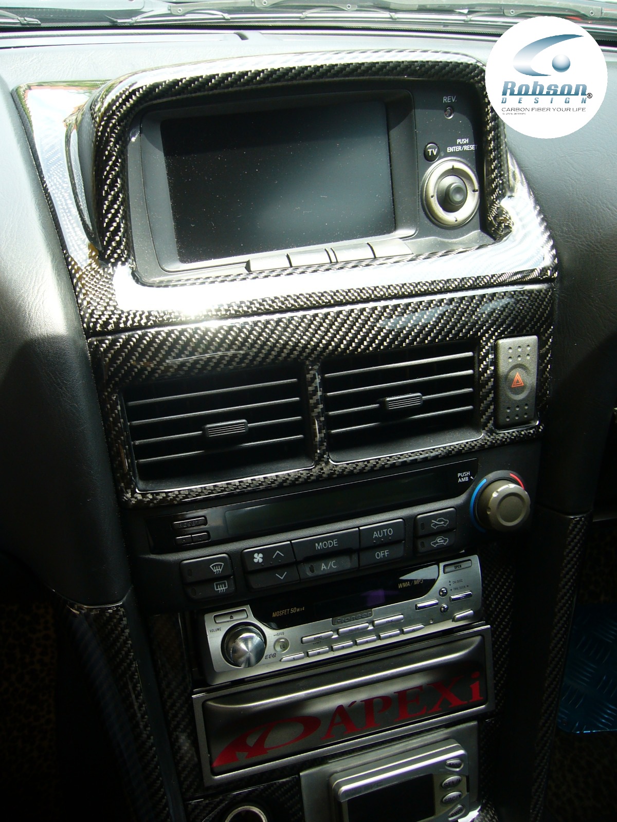Nissan R34 Skyline GTR Premium Carbon Fiber Navigation Panel 2000-2008 (core exchange required) - Image 2