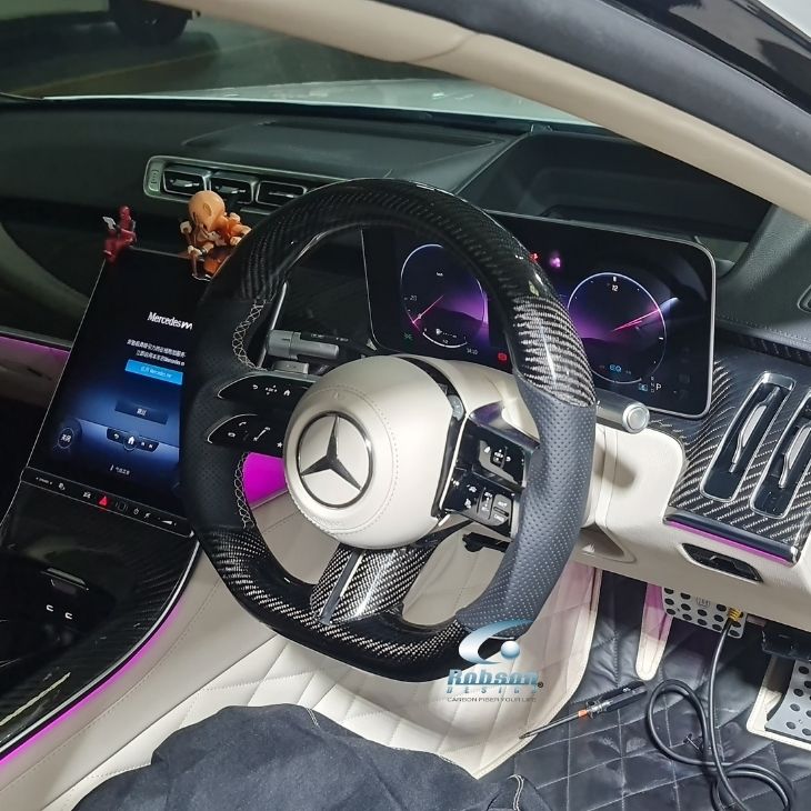 Mercedes Benz SL63 AMG GT W213 W223 C238 W297 Premium Carbon Fiber Steering Wheel 2021-2023(core exchange required) - Image 2