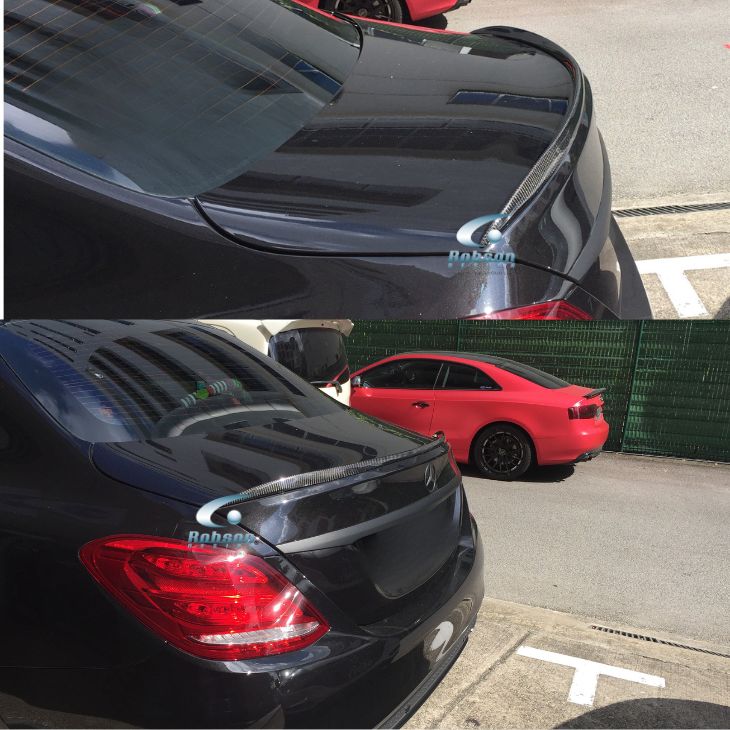 Mercedes W205 C250 C63 2015-2019 Premium Carbon Fiber Boot Spoiler - Image 2