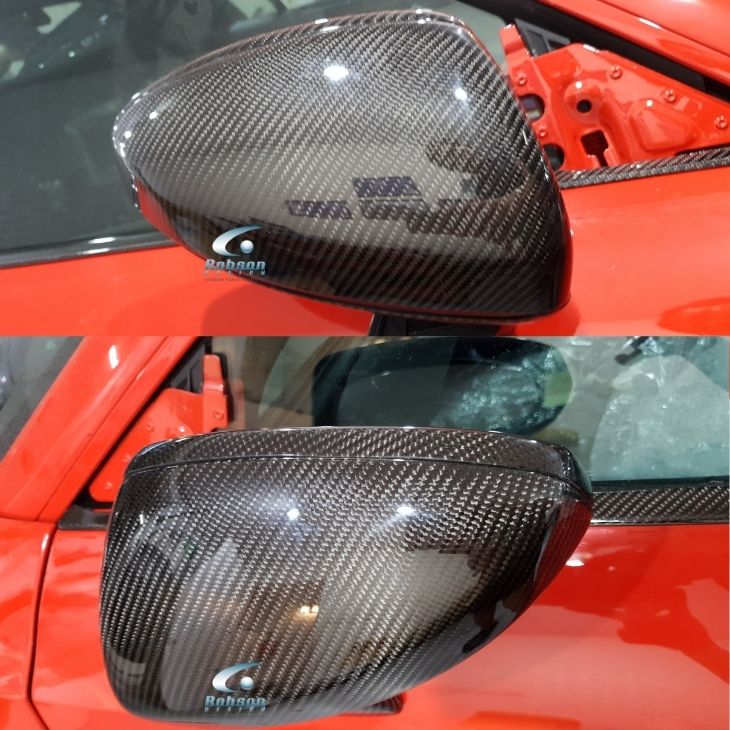 Audi R8 V10 Premium Carbon Fiber Side Mirror Cover 2020-2024 *2 pcs* (core exchange required) - Image 2