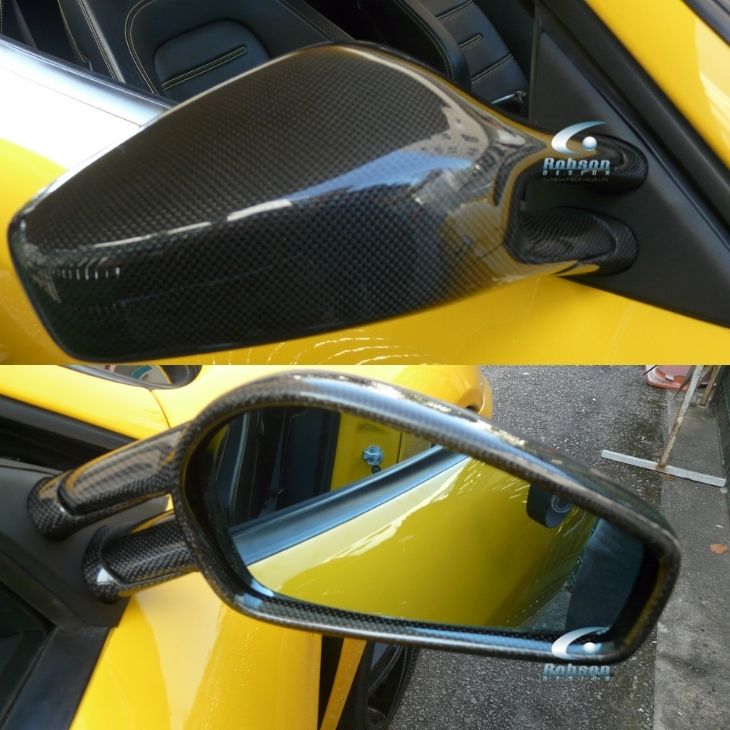 Ferrari 430 Genuine Plain Carbon Fiber Side Mirror Cover set (core exchange required)