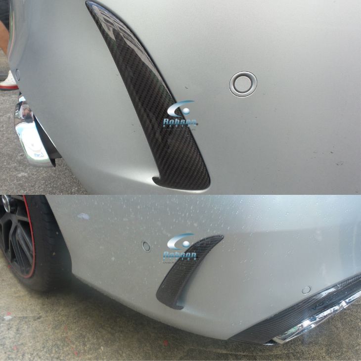Mercedes Benz C Class W205 Premium Carbon Fiber Rear Bumper Fin 2012-2016