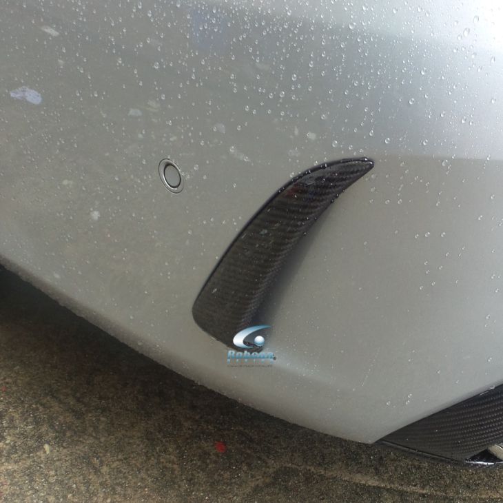 Mercedes Benz C Class W205 Premium Carbon Fiber Rear Bumper Fin 2012-2016 - Image 4