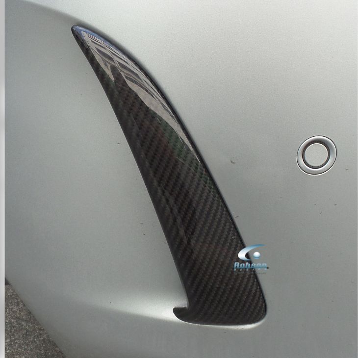 Mercedes Benz C Class W205 Premium Carbon Fiber Rear Bumper Fin 2012-2016 - Image 3