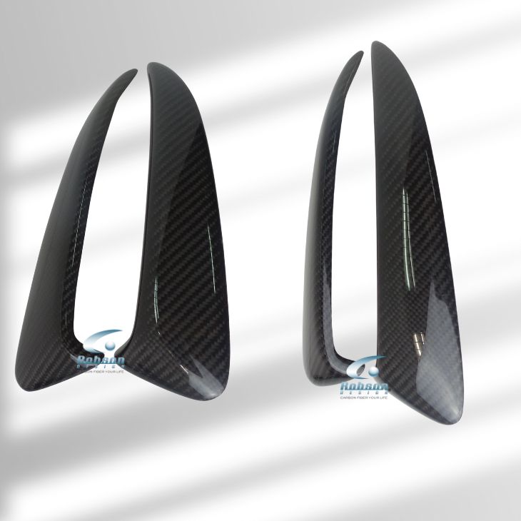 Mercedes Benz C Class W205 Premium Carbon Fiber Rear Bumper Fin 2012-2016 - Image 2