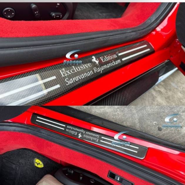Ferrari F8 Premium Plain Carbon Fiber Customized Door Sill Plate *2pcs*
