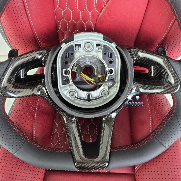 McLaren 12c 2017-2023 Premium Carbon Fiber Steering Wheel Cover - Image 2