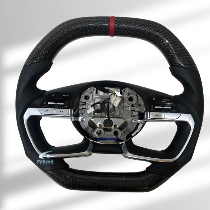 Hyundai Avante CN7 2020-2024 Premium Carbon Fiber Steering Wheel (core exchange required) - Image 3