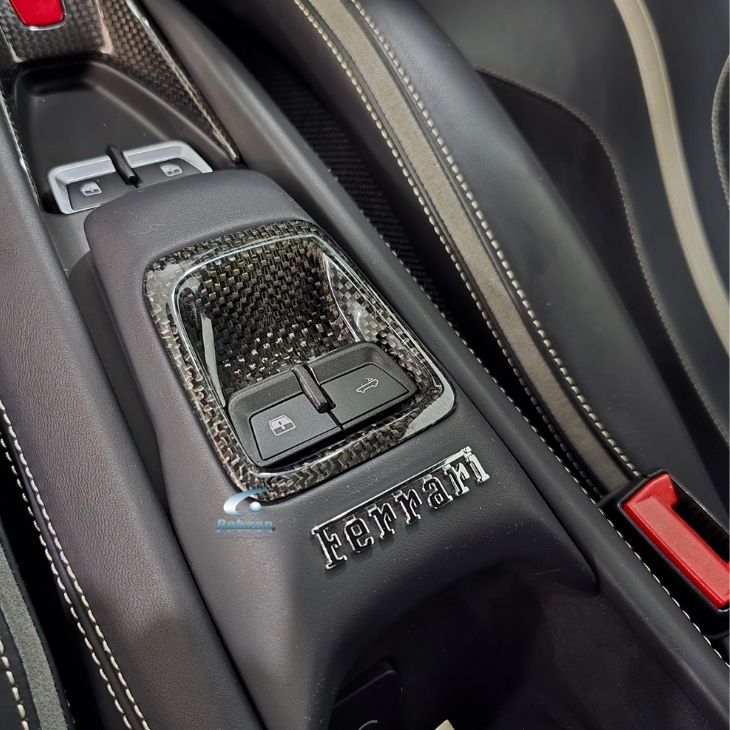 Ferrari F8 Premium Carbon Fiber Convertible Roof Open Button Panel (core exchange required) - Image 2