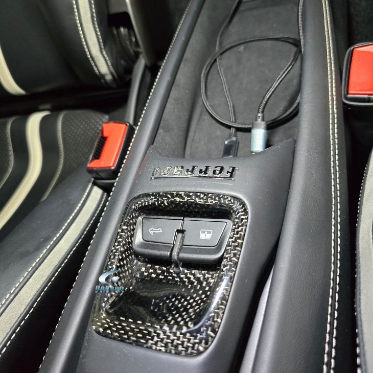 Ferrari F8 Premium Carbon Fiber Convertible Roof Open Button Panel (core exchange required) - Image 3