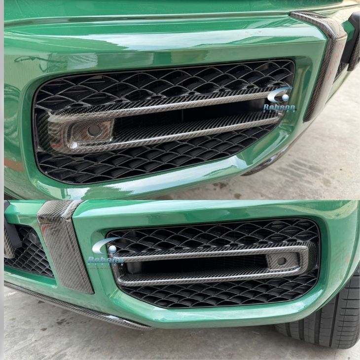 Mercedes Benz G63 G Wagen Genuine Carbon Fiber Front Bumper Grill Light Panel *2pcs* 2018-2025(core exchange required) - Image 2