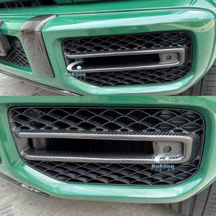 Mercedes Benz G63 G Wagen Genuine Carbon Fiber Front Bumper Grill Light Panel *2pcs* 2018-2025(core exchange required)